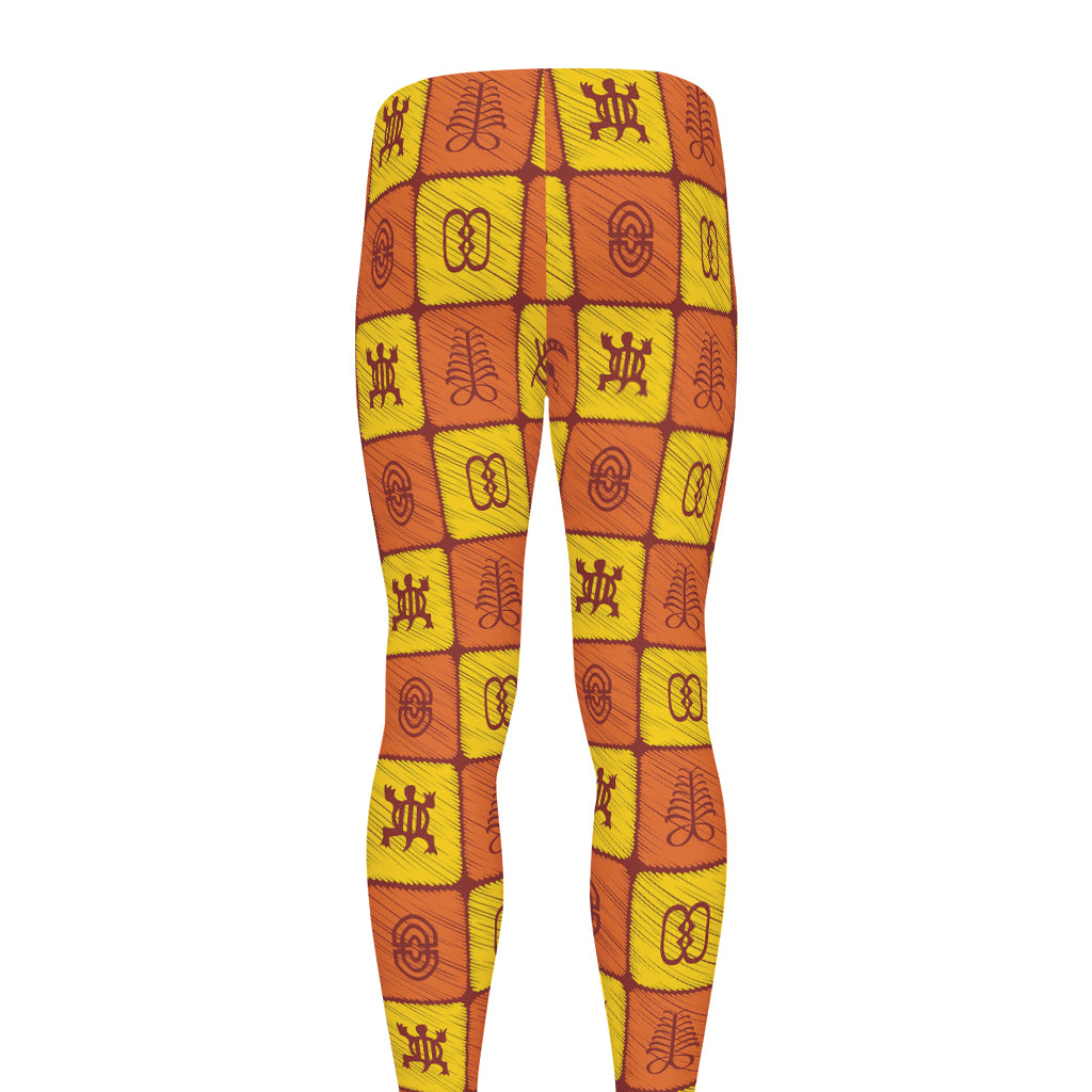 West Adinkra Symbols Pattern Print Men's leggings