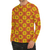 West Adinkra Symbols Pattern Print Men's Long Sleeve Rash Guard