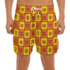 West Adinkra Symbols Pattern Print Men's Split Running Shorts