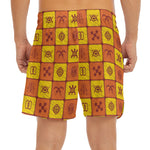 West Adinkra Symbols Pattern Print Men's Split Running Shorts