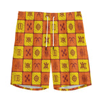 West Adinkra Symbols Pattern Print Men's Sports Shorts