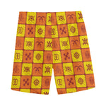 West Adinkra Symbols Pattern Print Men's Sports Shorts