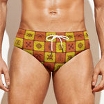 West Adinkra Symbols Pattern Print Men's Swim Briefs