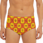West Adinkra Symbols Pattern Print Men's Triangle Swim Briefs