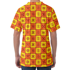 West Adinkra Symbols Pattern Print Men's Velvet T-Shirt