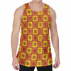 West Adinkra Symbols Pattern Print Men's Velvet Tank Top