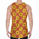 West Adinkra Symbols Pattern Print Men's Velvet Tank Top