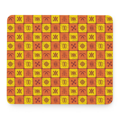 West Adinkra Symbols Pattern Print Mouse Pad