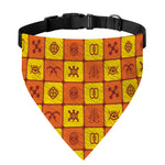 West Adinkra Symbols Pattern Print Over The Collar Dog Bandana
