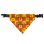 West Adinkra Symbols Pattern Print Over The Collar Dog Bandana