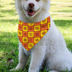 West Adinkra Symbols Pattern Print Over The Collar Dog Bandana