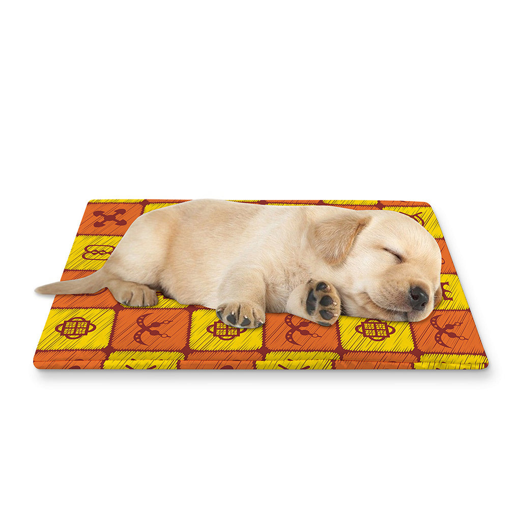 West Adinkra Symbols Pattern Print Pet Cooling Mat Cover