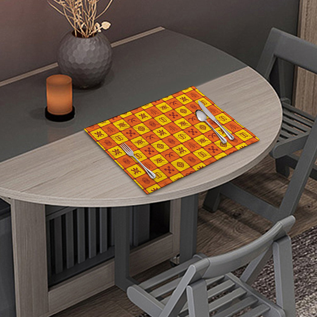 West Adinkra Symbols Pattern Print Placemat