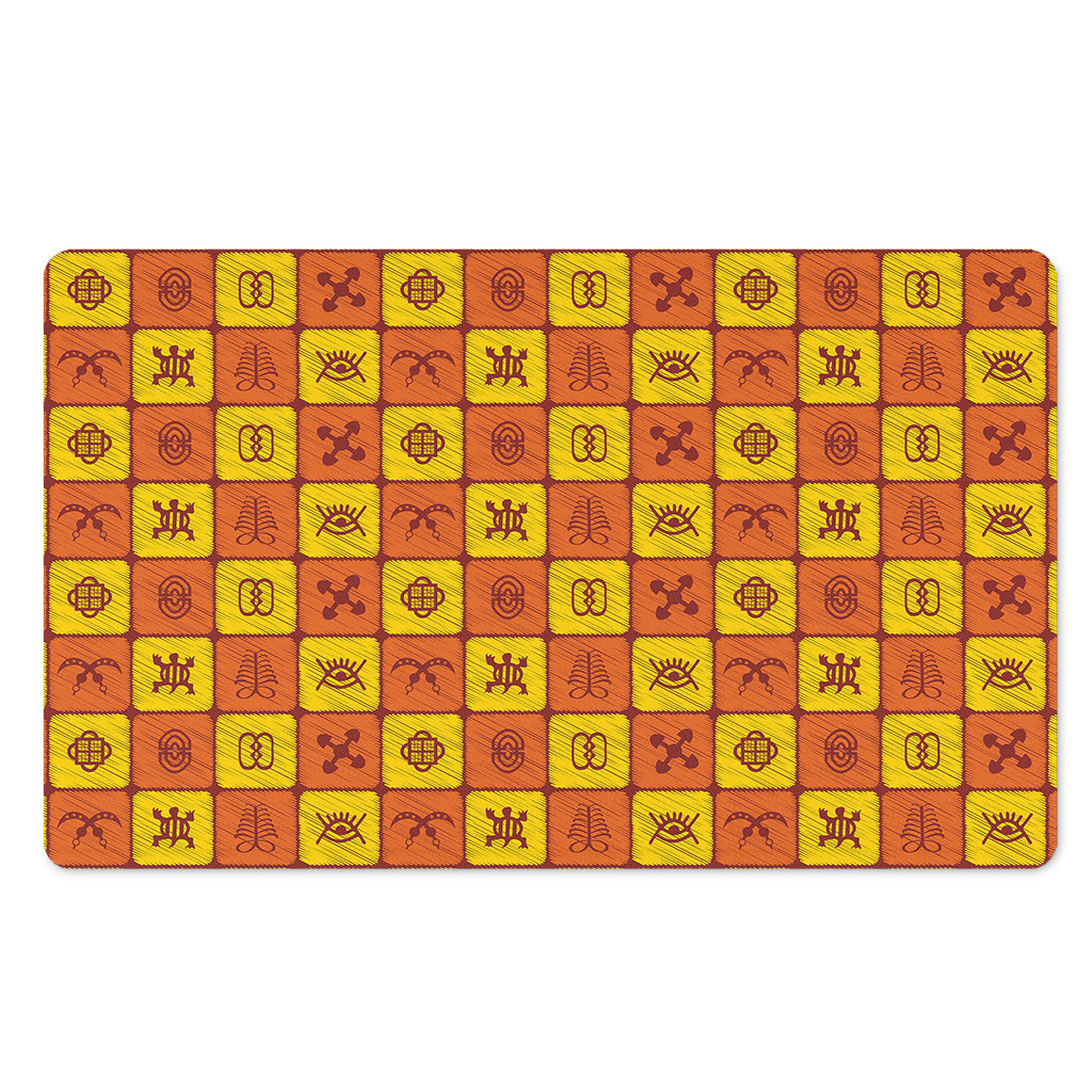 West Adinkra Symbols Pattern Print Polyester Doormat