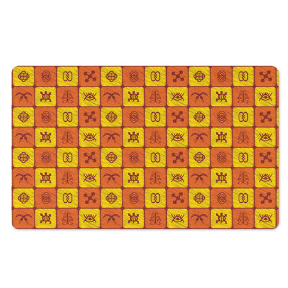 West Adinkra Symbols Pattern Print Polyester Doormat