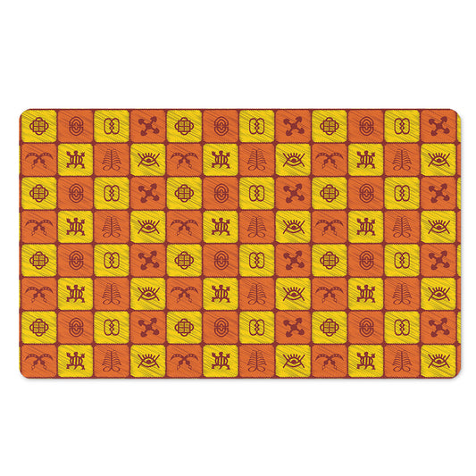 West Adinkra Symbols Pattern Print Polyester Doormat