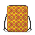 West Adinkra Symbols Pattern Print Rectangular Crossbody Bag