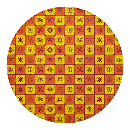 West Adinkra Symbols Pattern Print Round Blanket