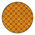 West Adinkra Symbols Pattern Print Round Floor Mat