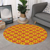 West Adinkra Symbols Pattern Print Round Rug