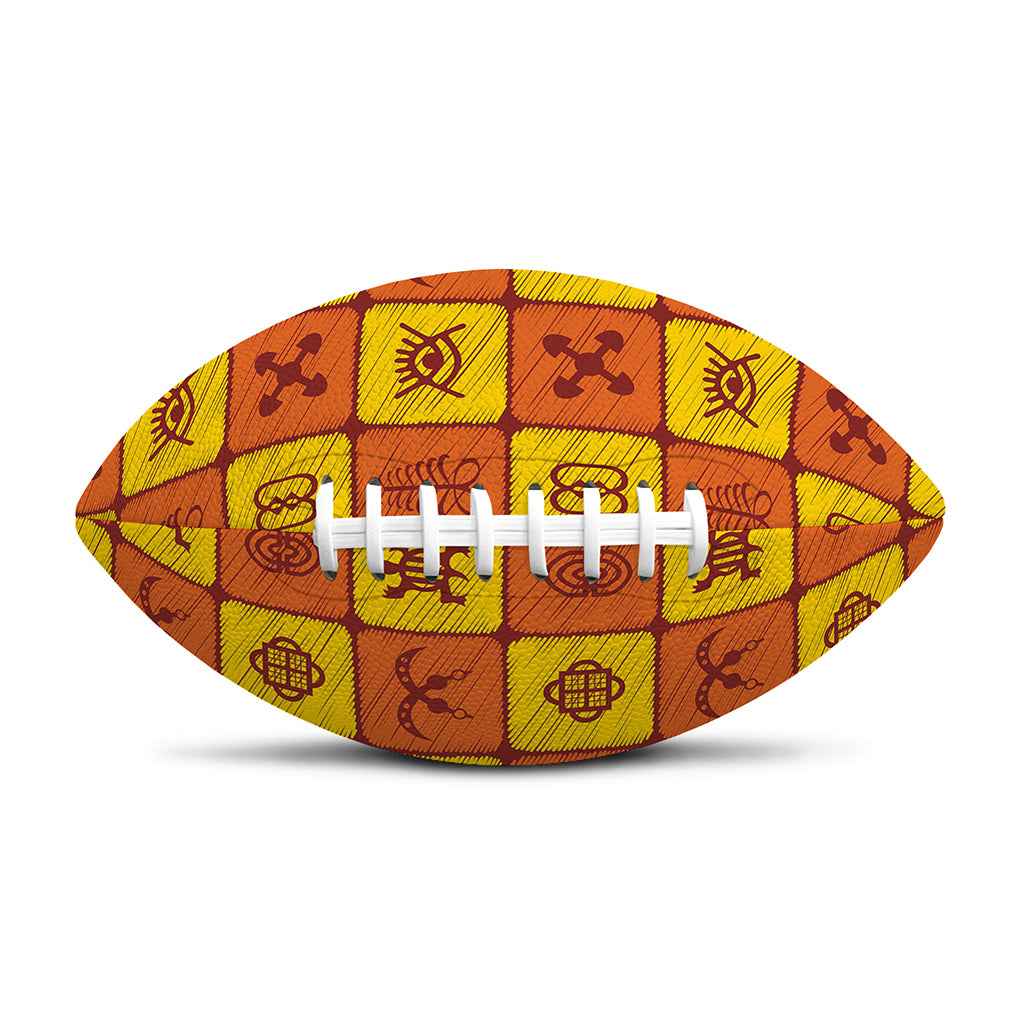 West Adinkra Symbols Pattern Print Rugby Ball