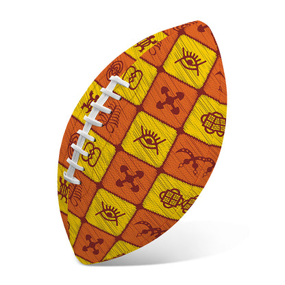 West Adinkra Symbols Pattern Print Rugby Ball