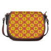 West Adinkra Symbols Pattern Print Saddle Bag