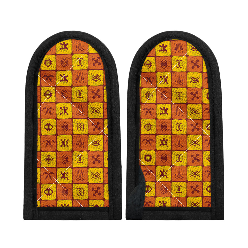 West Adinkra Symbols Pattern Print Skillet Handle Cover