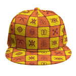 West Adinkra Symbols Pattern Print Snapback Cap