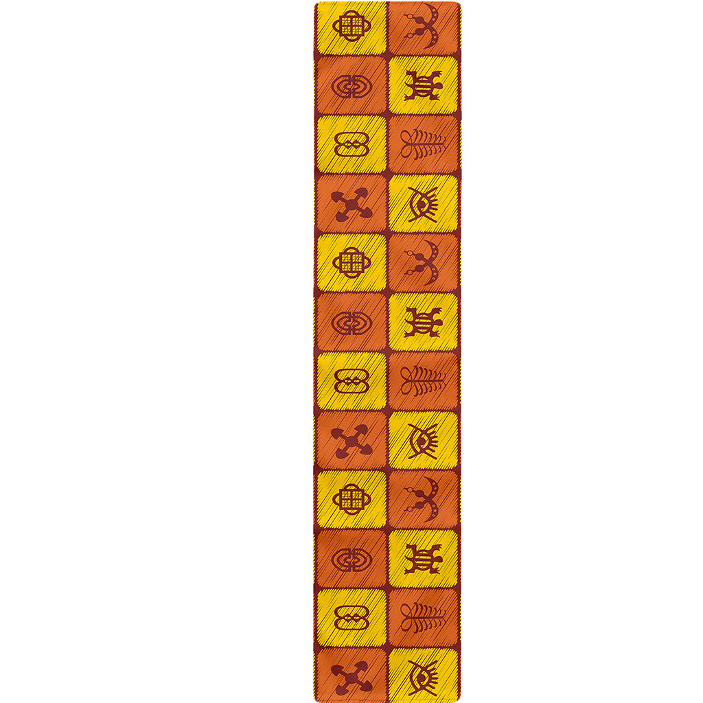 West Adinkra Symbols Pattern Print Table Runner