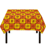 West Adinkra Symbols Pattern Print Tablecloth