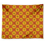 West Adinkra Symbols Pattern Print Tapestry