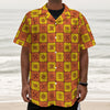 West Adinkra Symbols Pattern Print Textured Short Sleeve Shirt