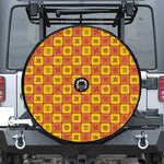 West Adinkra Symbols Pattern Print Tire Cover With Camera Hole