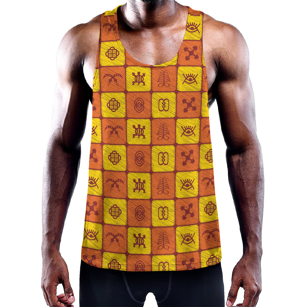 West Adinkra Symbols Pattern Print Training Tank Top
