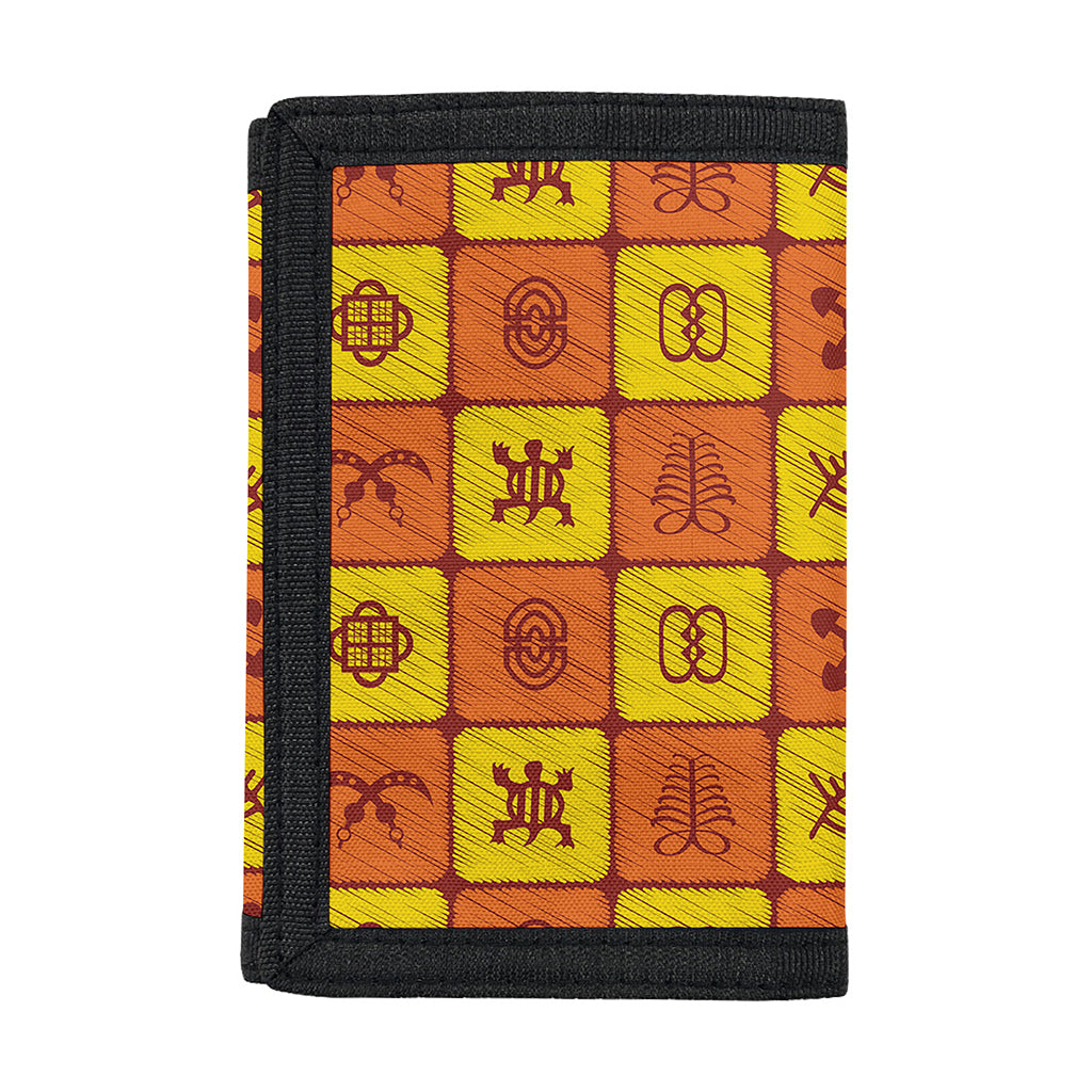 West Adinkra Symbols Pattern Print Trifold Wallet