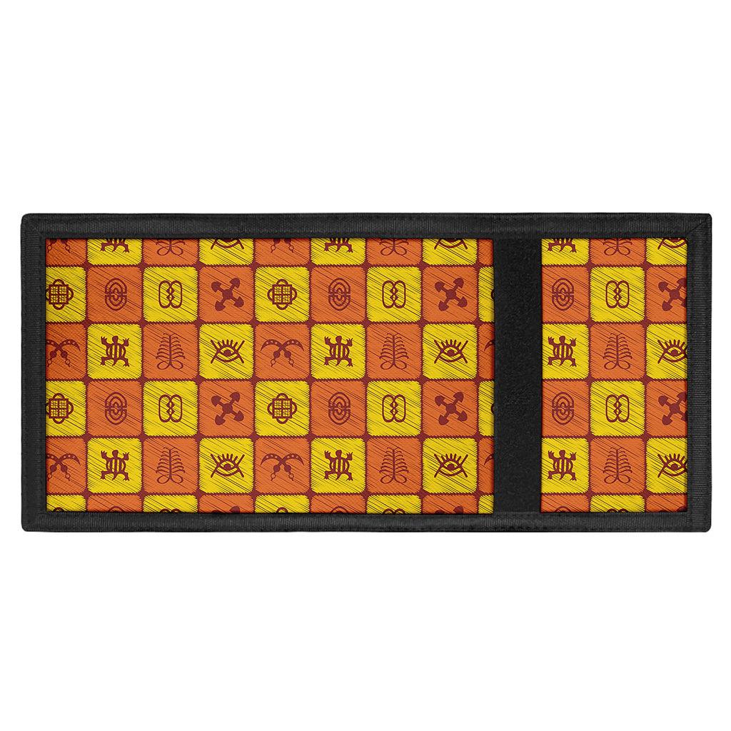 West Adinkra Symbols Pattern Print Trifold Wallet