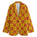 West Adinkra Symbols Pattern Print Women's Blazer