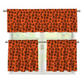 West African Adinkra Symbols Print 3 Piece Kitchen Curtains