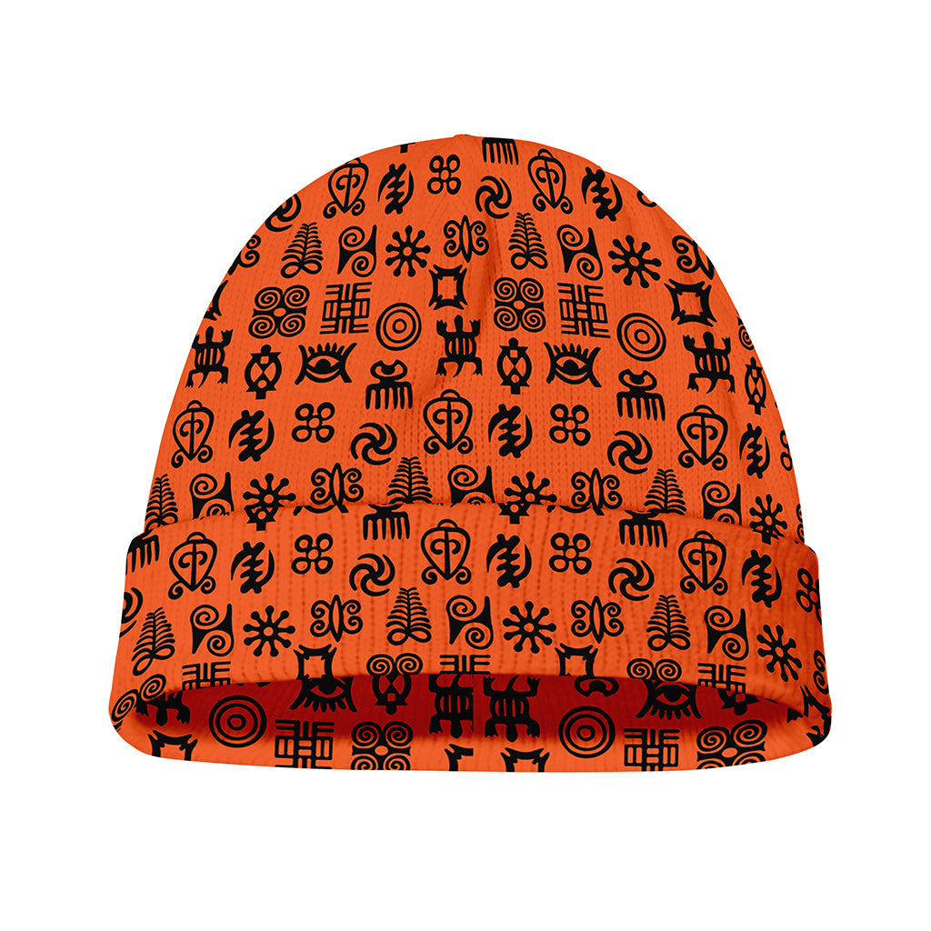 West African Adinkra Symbols Print Beanie