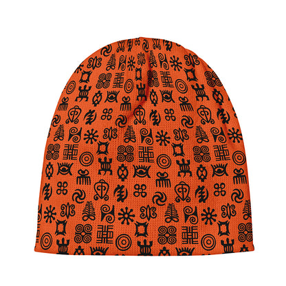West African Adinkra Symbols Print Beanie