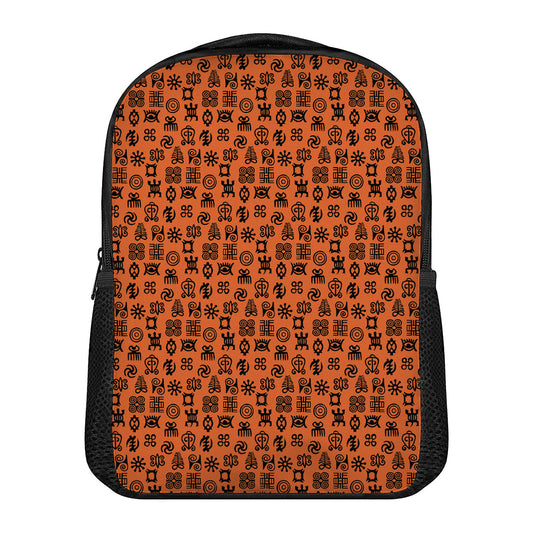 West African Adinkra Symbols Print Casual Backpack