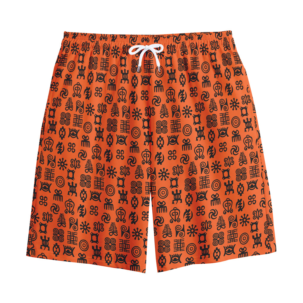 West African Adinkra Symbols Print Cotton Shorts