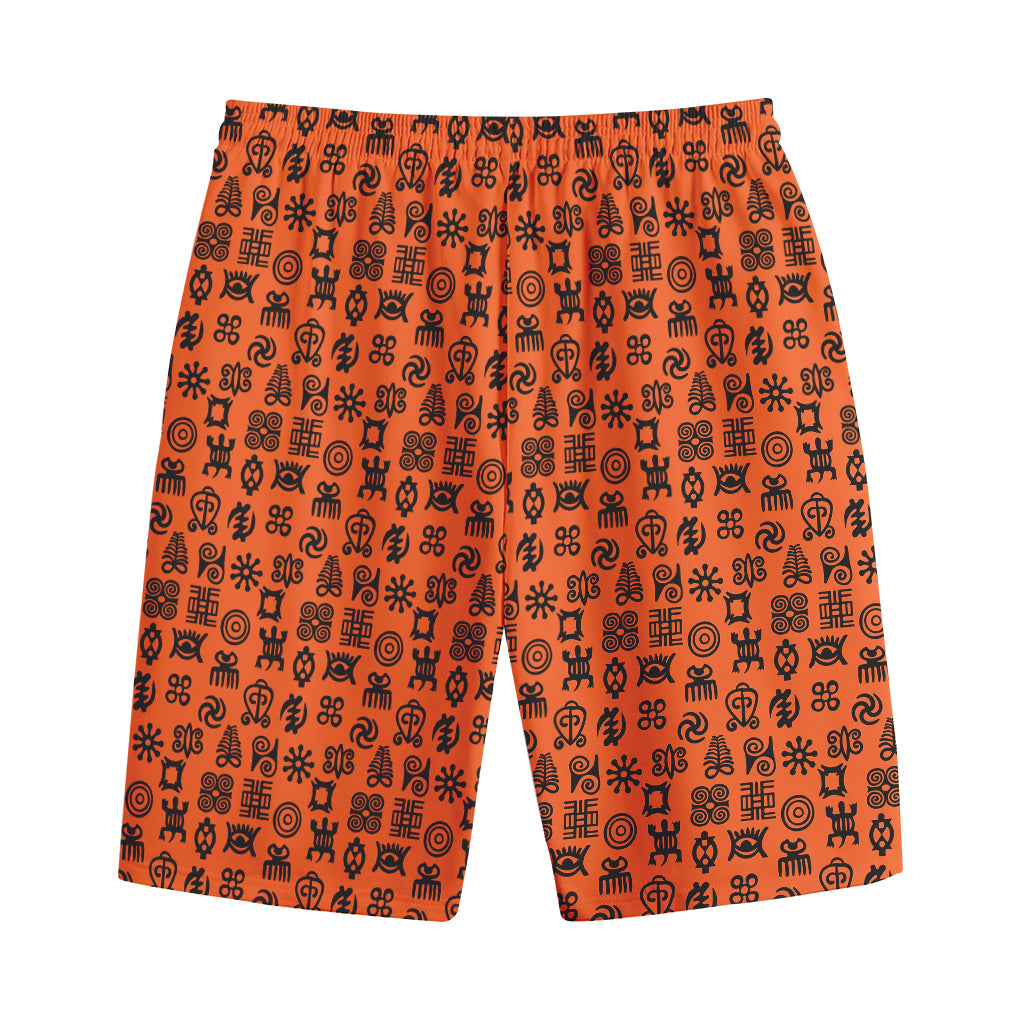 West African Adinkra Symbols Print Cotton Shorts