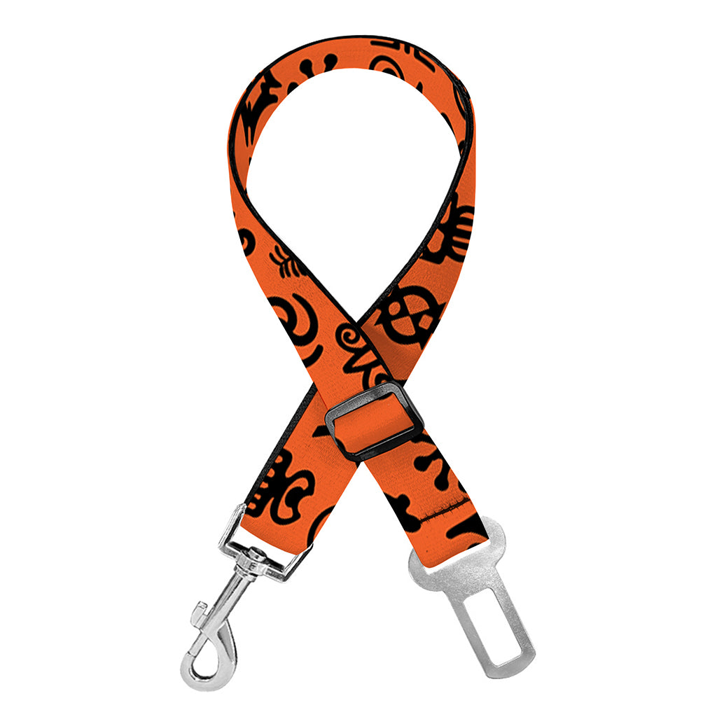 West African Adinkra Symbols Print Dog Seat Belt