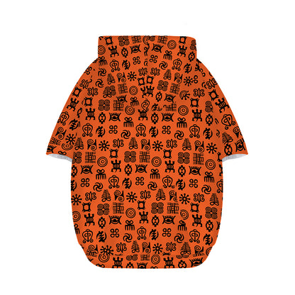West African Adinkra Symbols Print Dog Zip Up Hoodie