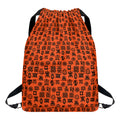 West African Adinkra Symbols Print Drawstring Backpack