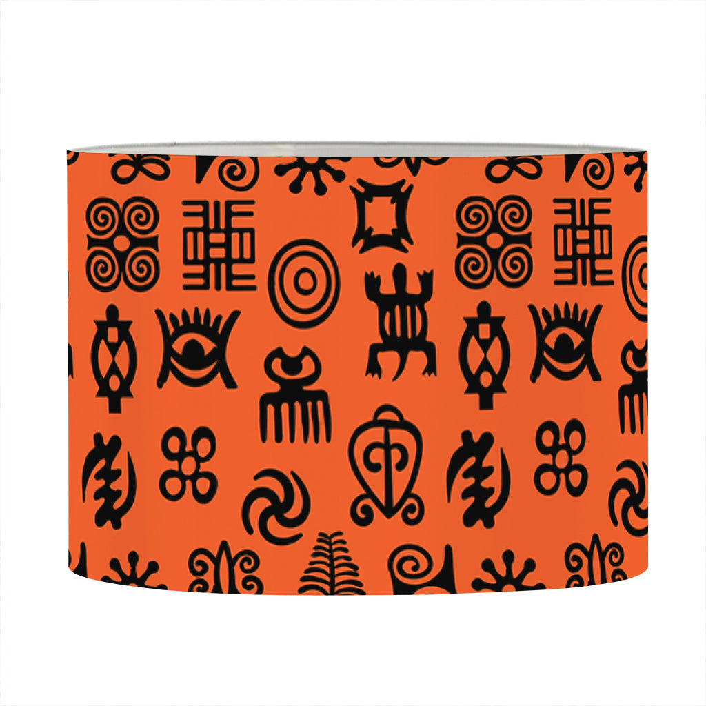 West African Adinkra Symbols Print Drum Lamp Shade
