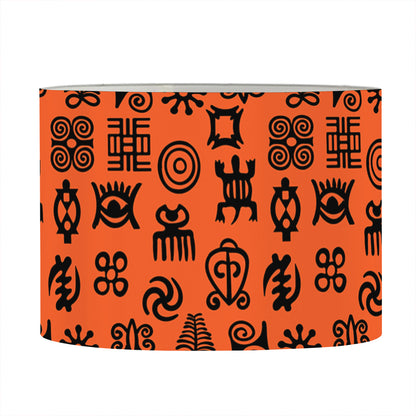 West African Adinkra Symbols Print Drum Lamp Shade