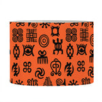 West African Adinkra Symbols Print Drum Lamp Shade